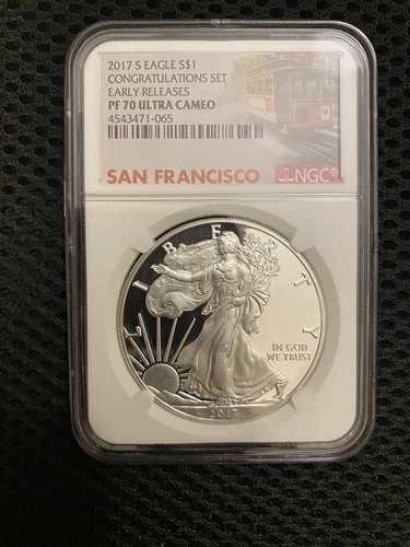2017-S プルーフ $1 アメリカン シルバー イーグル コングラチュレーション セット NGC PF70UC 早期リリース