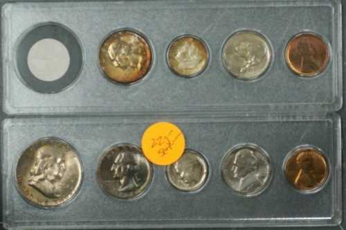 1956年米国造幣局発行 プラスチックホルダー入り 未流通コイン トーン付き *合計9枚*