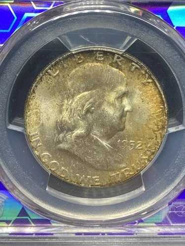 1952-D フランクリン ハーフドル PCGS MS65fbl ミントセット トナー オリジナル パープルコア