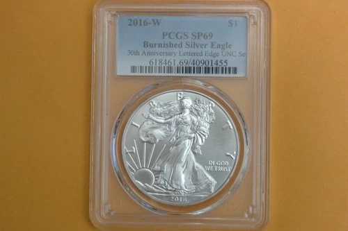 2016年 W バーニッシュ シルバー イーグル PCGS SP69 年次ドル シルバー イーグル UNC セット