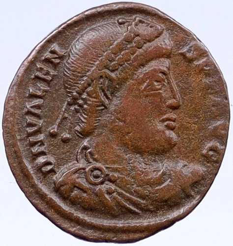 ヴァレンシ w クリスチャン・キ＝ロー・ラバルム 364AD 本物の古代ローマコイン i118596