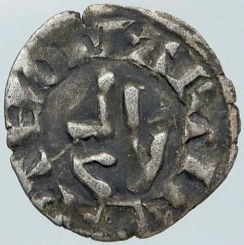 1050年 フランス ブザンソン大司教区 アンティーク シルバー デニール 中世コイン i87290