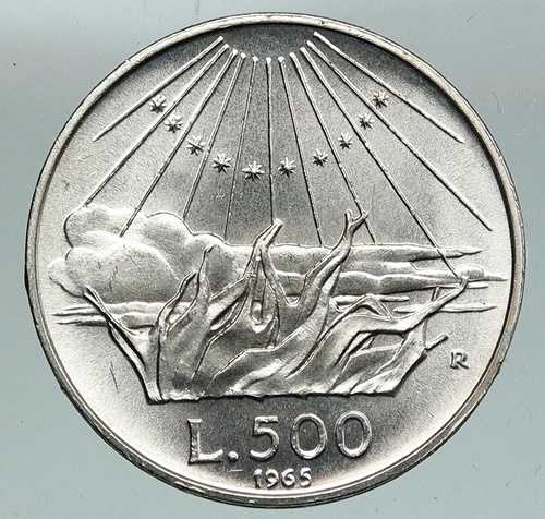 1965年 イタリア ダンテズ インフェルノ DANTE ALIGHIERI ヴィンテージ シルバー 500 リラ コイン i91102