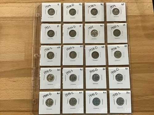 1928-1945年 PDS マーキュリー シルバー ダイム 20枚セット 良品 E0947｜WORLD RESOURCE【QUEEN店】