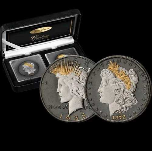米国モルガン・ドルとピース・ドルのゴールデン・エニグマ・プレステージ・シルバー・コイン・セット｜WORLD RESOURCE【QUEEN店】
