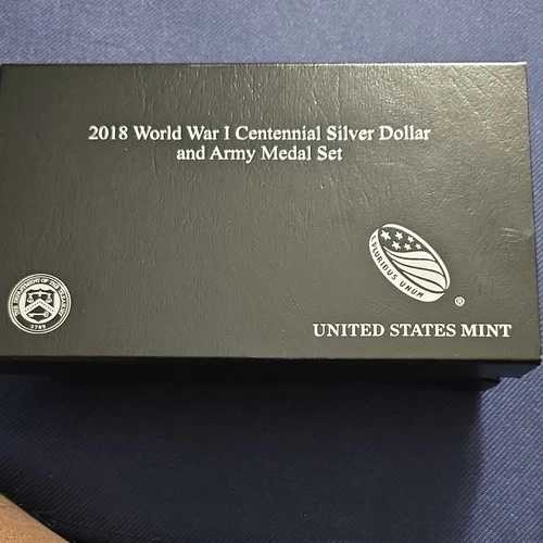 2018年 第一次世界大戦100周年記念 シルバードル＆陸軍メダルセット アメリカ造幣局