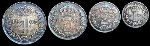 1903年 イギリス エドワード7世 聖別金貨 4枚セット