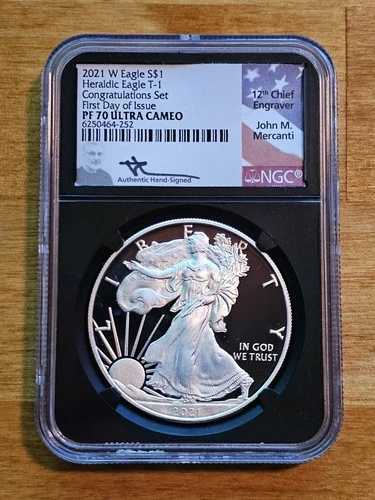2021 W プルーフ シルバー イーグル タイプ1 コングラチュレーションセット NGC PF70 UCAM FDOI メルカンティ|WORLD RESOURCE【QUEEN店】