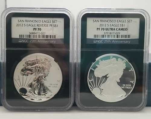 サンフランシスコ イーグルセット 2012 S イーグル $1 NGC PF 70 - 2 枚セット #2890｜WORLD RESOURCE【QUEEN店】