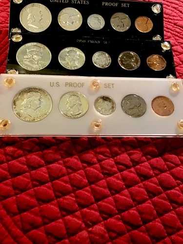 1957年、58年、59年。GEMシルバープルーフセットがキャピタルホルダーにセットされています。輝く光沢と色調！｜WORLD RESOURCE【QUEEN店】
