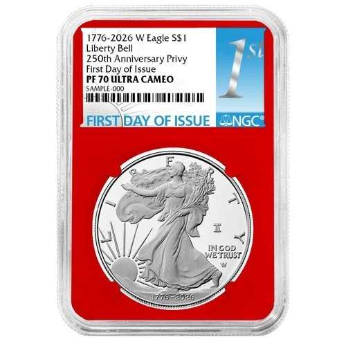 プレセール - 2026-W $1 1オンス プルーフ アメリカン シルバー イーグル NGC PF70UC FDI ファーストラベル