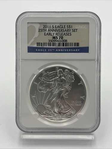 2011年 S アメリカンイーグル銀貨 25周年記念セット 早期リリース NGC MS70