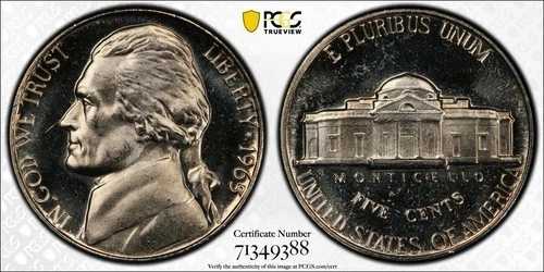 1965年 ジェファーソン・ニッケル スペシャルミントセット PCGS SP65DCAM ディープカメオ ジェム！タフ