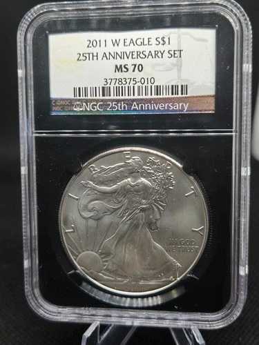 2011?W アメリカンシルバーイーグル ? ブラックラベル NGC MS70 ? 25周年記念セット