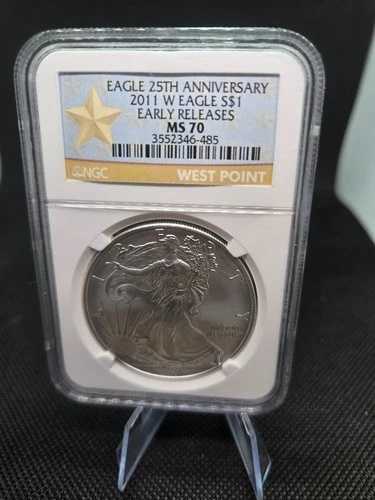 2011-W シルバーイーグル | NGC MS70 | ゴールドスター25周年記念ラベル 早期リリース