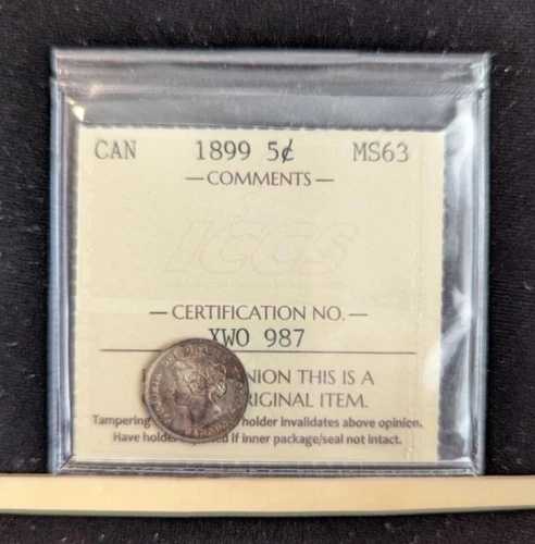 1899年 ICCS グレードカナダ、5セント、**MS-63** #XWO 987