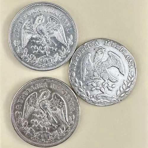 ??（3）セット メキシコ リパブリック メキシカーナ 1908-09、1885 8 レアル 1 ペソ銀貨｜WORLD RESOURCE【QUEEN店】 84,095円