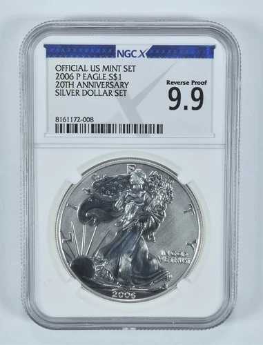 2006-P アメリカン シルバー イーグル ダラー セット リバース プルーフ 9.9 NGC X NGCX