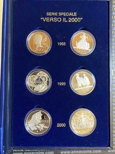 イタリア 1998-2000年 Verso IL 2000 6枚組シルバープルーフコインセット｜WORLD RESOURCE【QUEEN店】