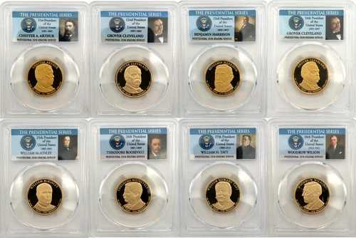 2012 - 2013 S 大統領 $1 PCGS 70 プルーフ 8 コイン ドル セット (T ルーズベルトを含む)