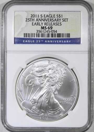 2011年 南米シルバーイーグルコイン NGC MS69 25周年記念セット 早期リリース｜WORLD RESOURCE【QUEEN店】