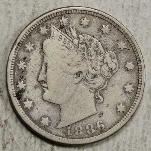 1886年 リバティニッケル、非常に良好な状態、割引キー日付0122-02