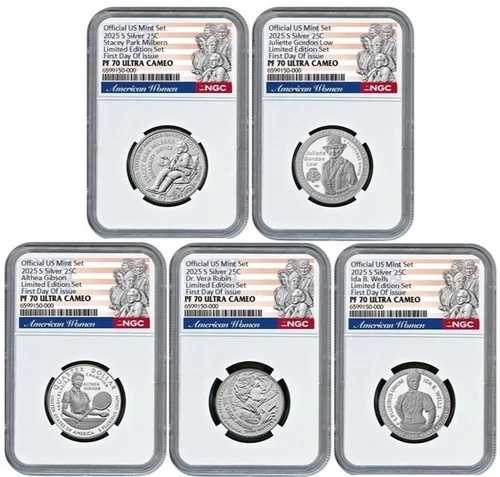 2025 S シルバークォーターセット アメリカンウーマン 限定版 NGC PF70 UCameo FDI