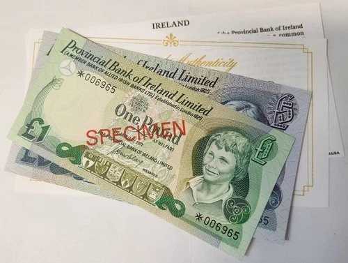 アイルランド 1977年 見本セット 1ポンドと5ポンド フランクリンミント 未流通