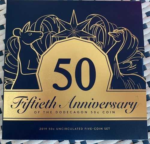2019年 十二角形50セント硬貨50周年記念 5枚セット