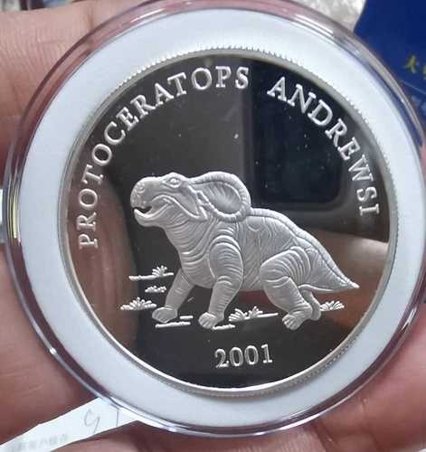 2001年モンゴル恐竜シリーズプルーフ銀貨セット（箱なし）