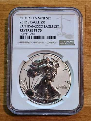 2012年 S サンフランシスコセット アメリカンリバースプルーフシルバーイーグルコイン NGC PF70