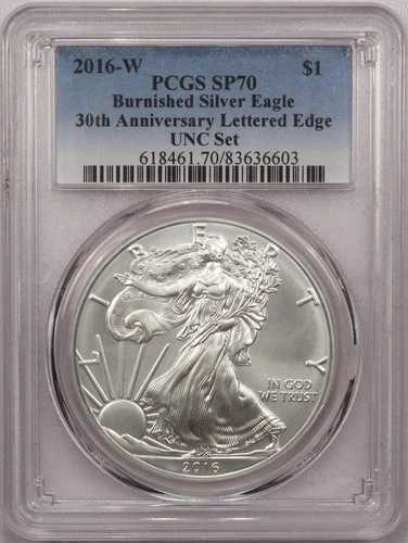 2016年 Wレターエッジ アメリカンシルバーイーグル $1 PCGS SP70 バーニッシュ "UNCセット" コイン｜WORLD RESOURCE【QUEEN店】