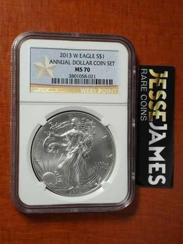 2013年 W バーニッシュド シルバー イーグル NGC MS70 年次ドルコインセット スターラベルより｜WORLD RESOURCE【QUEEN店】