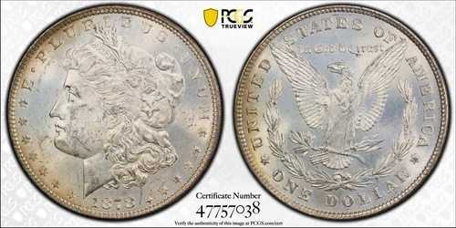 1878年モルガン・ダラー、8枚のテールフェザー、厳選未流通、PCGS MS-62 -7038