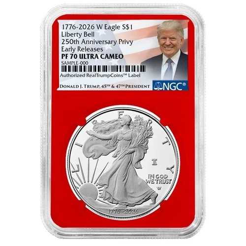 プレセール - 2026-W $1 1オンス プルーフ アメリカン シルバー イーグル NGC PF70UC ER トランプラベル｜WORLD RESOURCE【QUEEN店】
