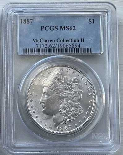1887年 マクラーレン・コレクション モルガン銀貨 PCGS MS62 送料無料！#19