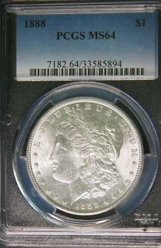 1888 年 モーガン シルバー ダラー PCGS MS64 - 非常に素晴らしいコイン!!