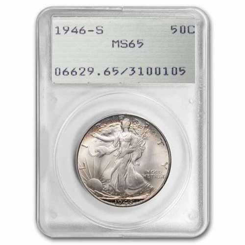 1946-S ウォーキング・リバティ・ハーフダラー MS-65 PCGS