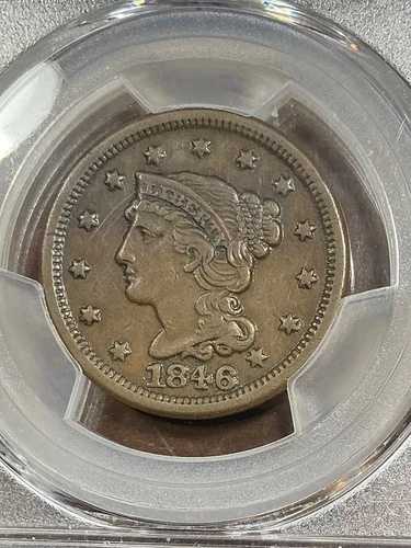 PCGS XF40 1846年 編み込みヘア ラージセント スモールデイト 美しい外観