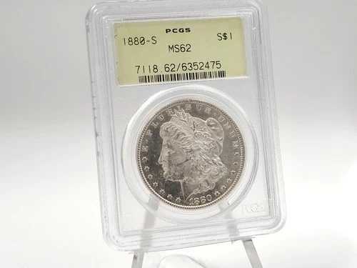 1880-S PCGS MS 62 モルガン銀貨 **精巧なストライクプルーフのような?** 52475