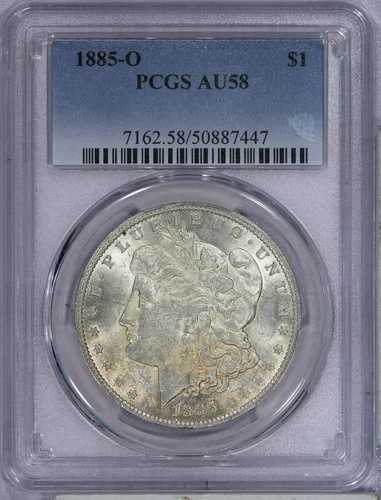 1885-O モルガン銀貨 $1 PCGS AU58