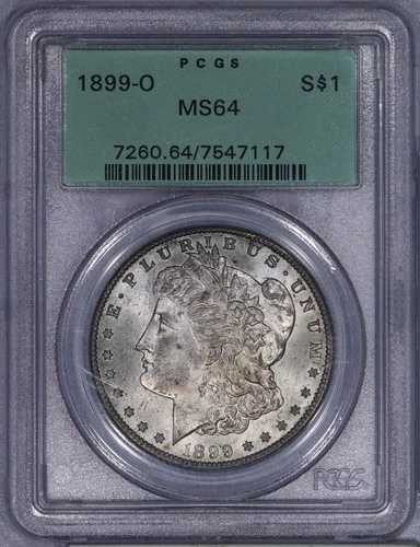 1899-O モルガン銀貨 $1 PCGS MS64 OGH オールドグリーンホルダー