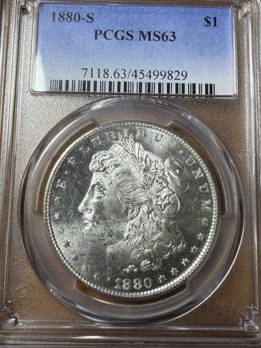 1880年 Sモーガンドル-PCGS MS63-写真の通り！ -