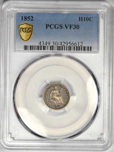 1852 年 座像ハーフダイム ~ PCGS VF30 ~ 素晴らしいオリジナル!