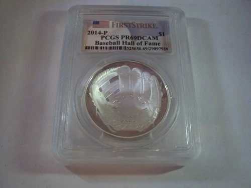 2014 P - $1 PCGS プルーフ 69 DCAM 野球ホールオブフェーム-