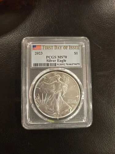 2023年 (W) 1ドル アメリカン シルバー イーグル PCGS MS70 FDOI フラッグラベル