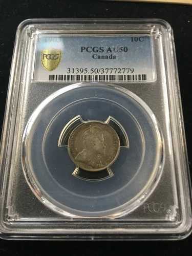 1903年 PCGS認定カナダ貨幣、10セント、**AU-50*。#2779｜WORLD RESOURCE【QUEEN店】