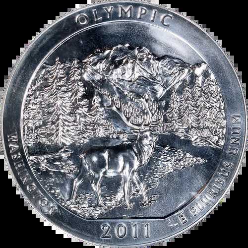 2011年 オリンピック国立公園 ATB 5オンス シルバー PCGS MS69 DMPL ファーストストライク