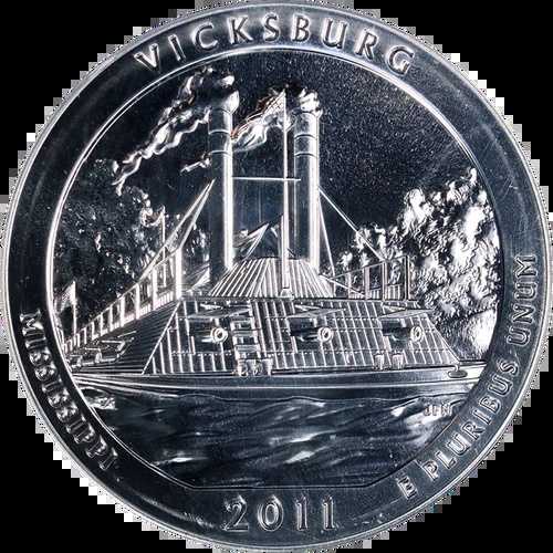 2011年 ヴィックスバーグ国立公園 ATB 5オンス シルバー PCGS MS69 DMPL ファーストストライク
