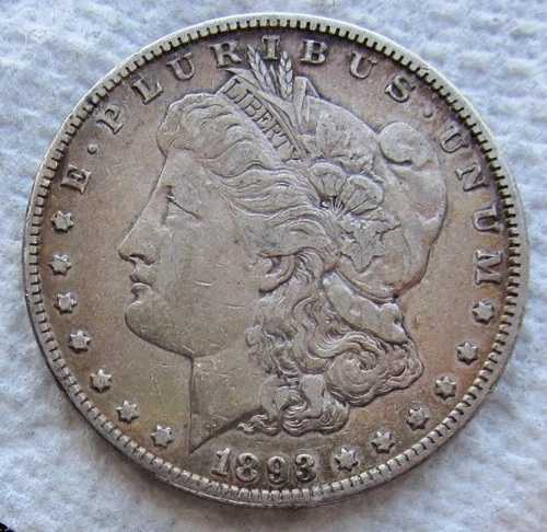 1893年 1ドル モルガン銀貨 希少キーデイト フィラデルフィア造幣局 XF +
